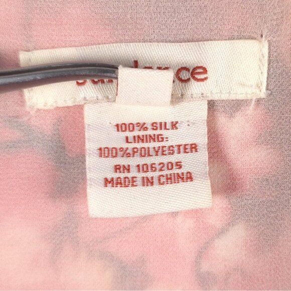 Sundance Women’s 100% SILK Red Mini Dress Floral Watercolor Chiffon Tie Waist 4 - Picture 10 of 11